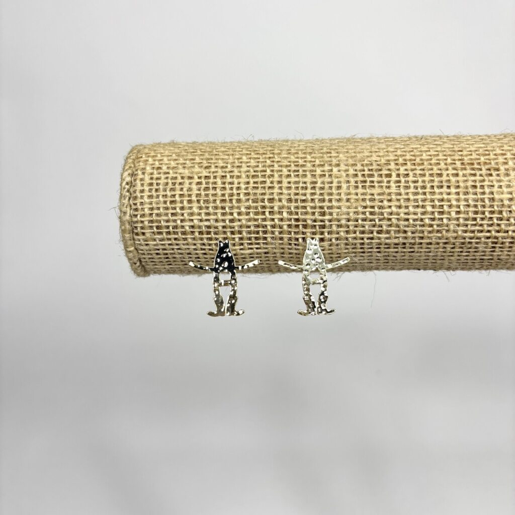 Howdy Hammered Gold Stud Earrings