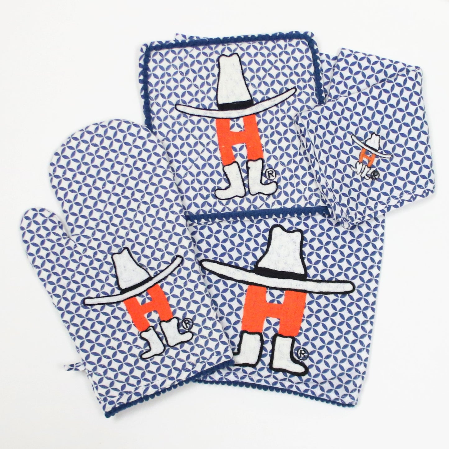 Bow-H Oven Mitt - Blue