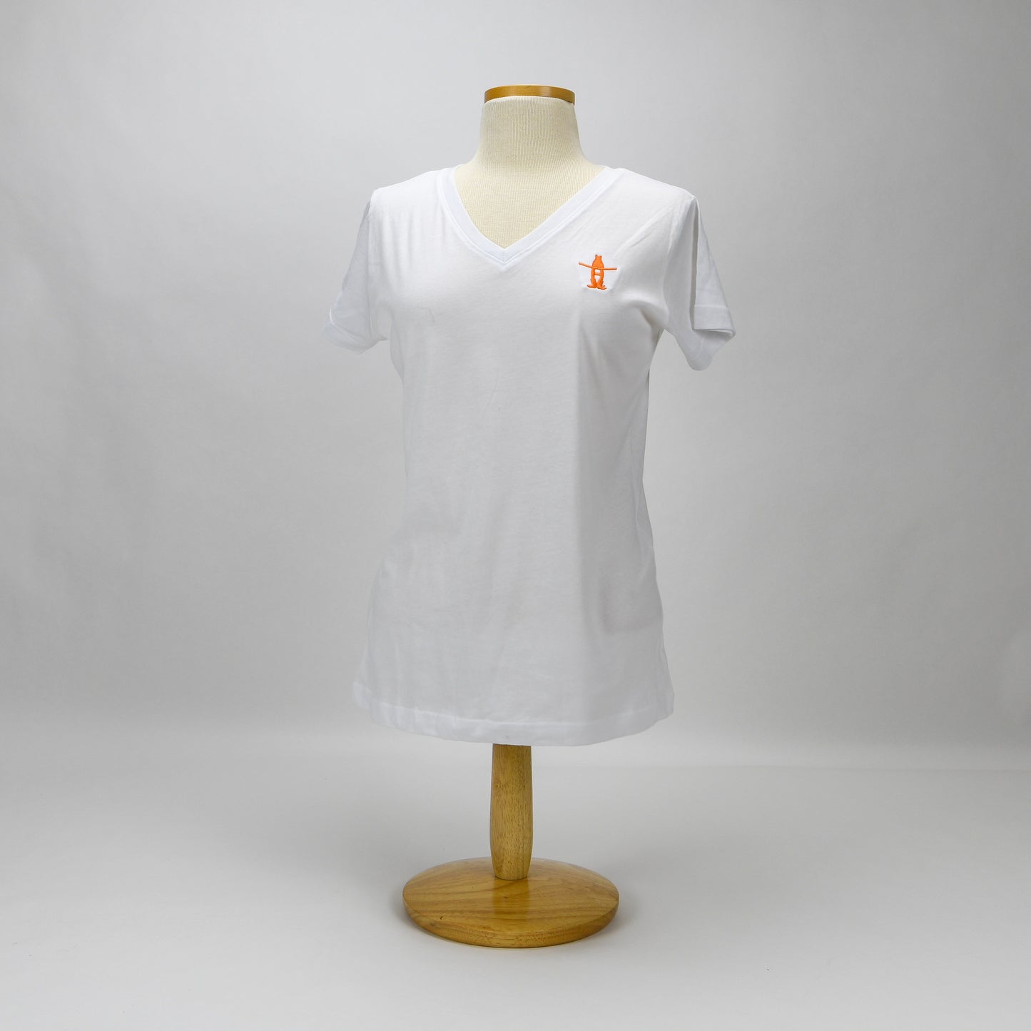 Ladies Jersey V-Neck - White
