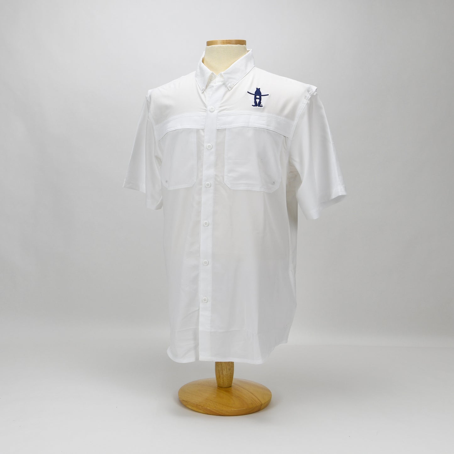 Mens Fishing Shirt w/ Bow-H - White