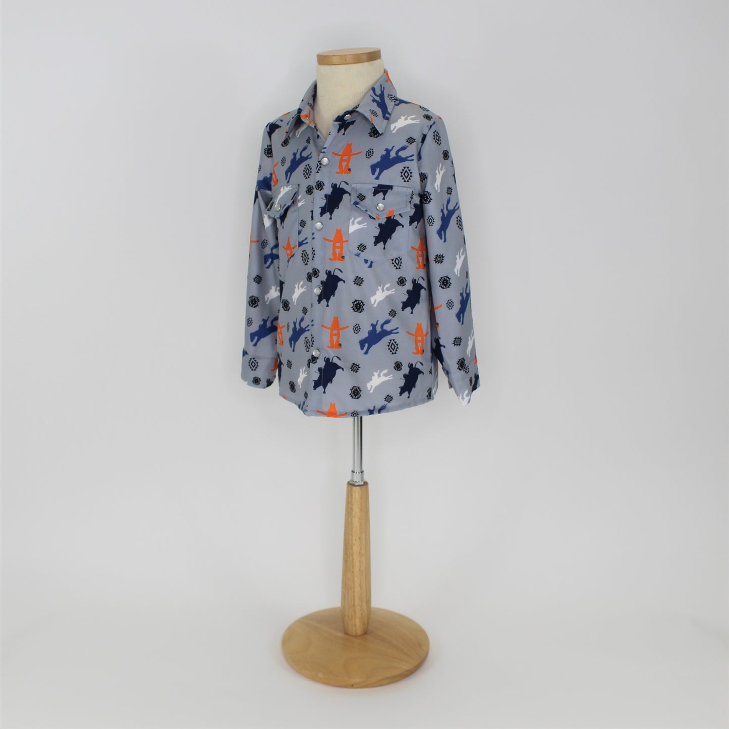 Youth howdy LS Pearl Snap - Orange H