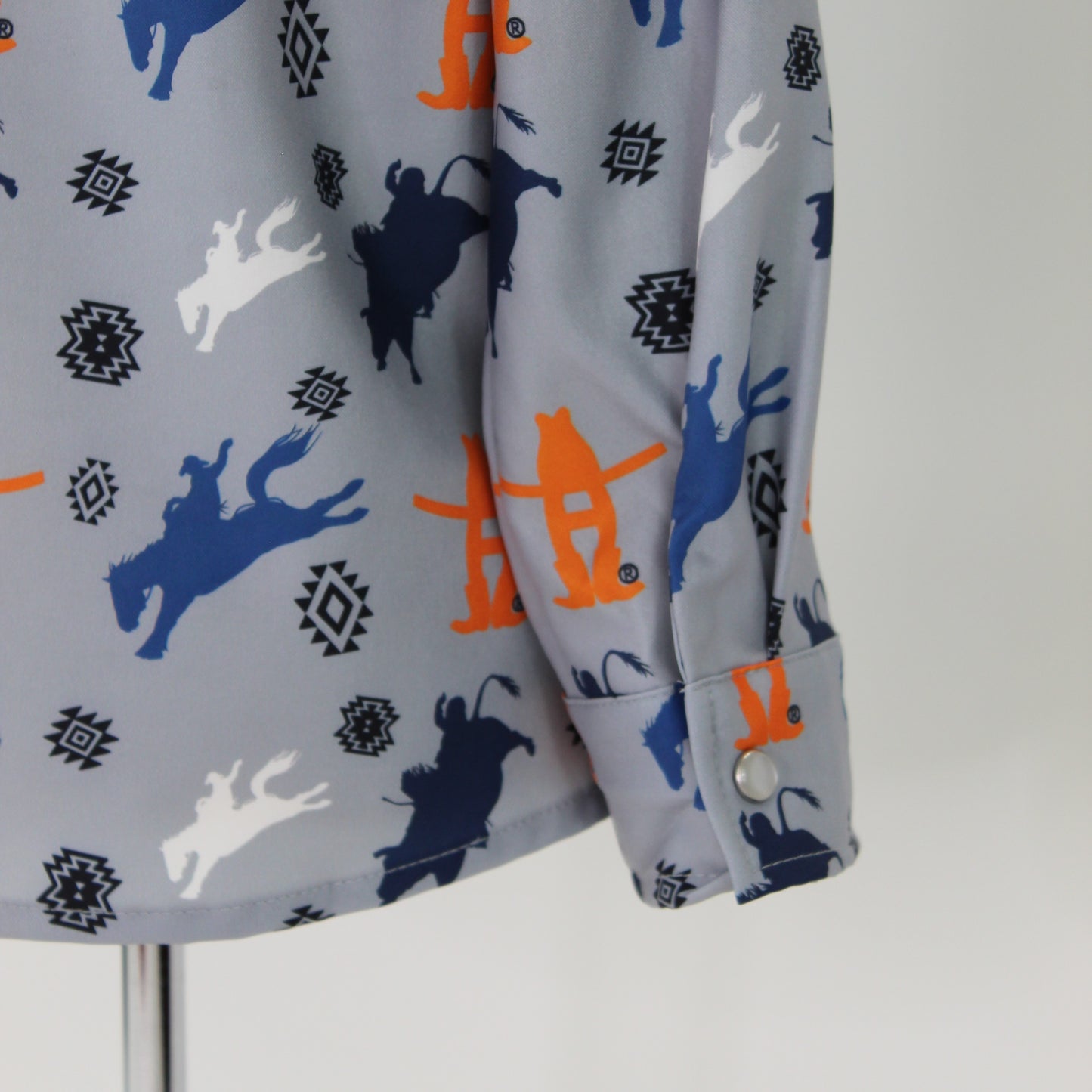 Youth howdy LS Pearl Snap - Orange H