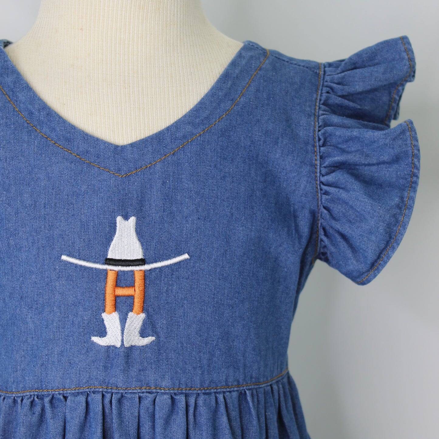 Ruffle Sleeve Dress - Denim