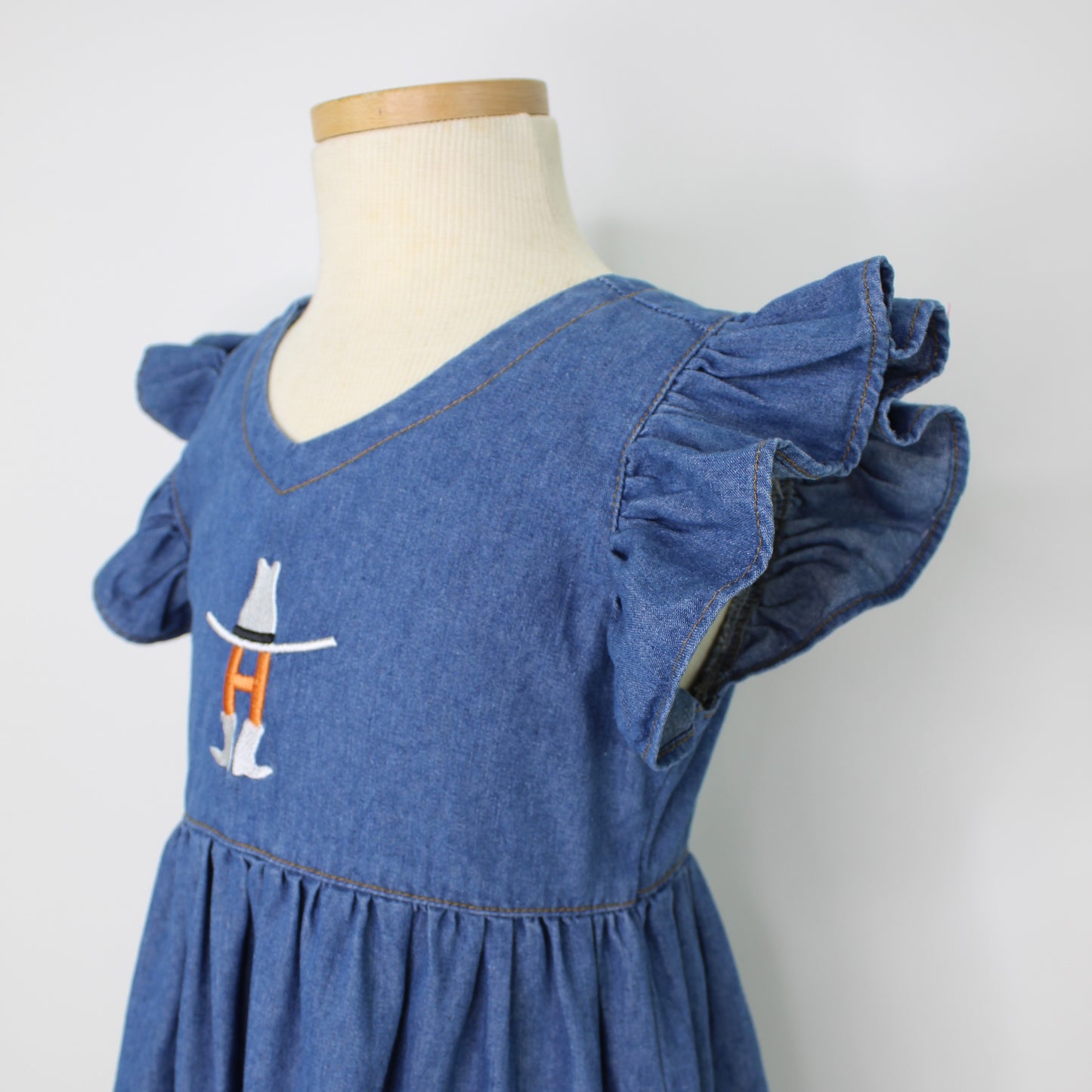 Ruffle Sleeve Dress - Denim