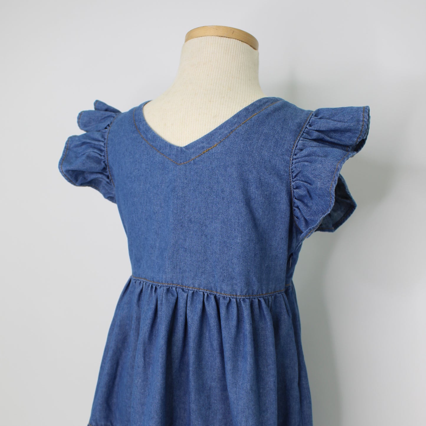Ruffle Sleeve Dress - Denim