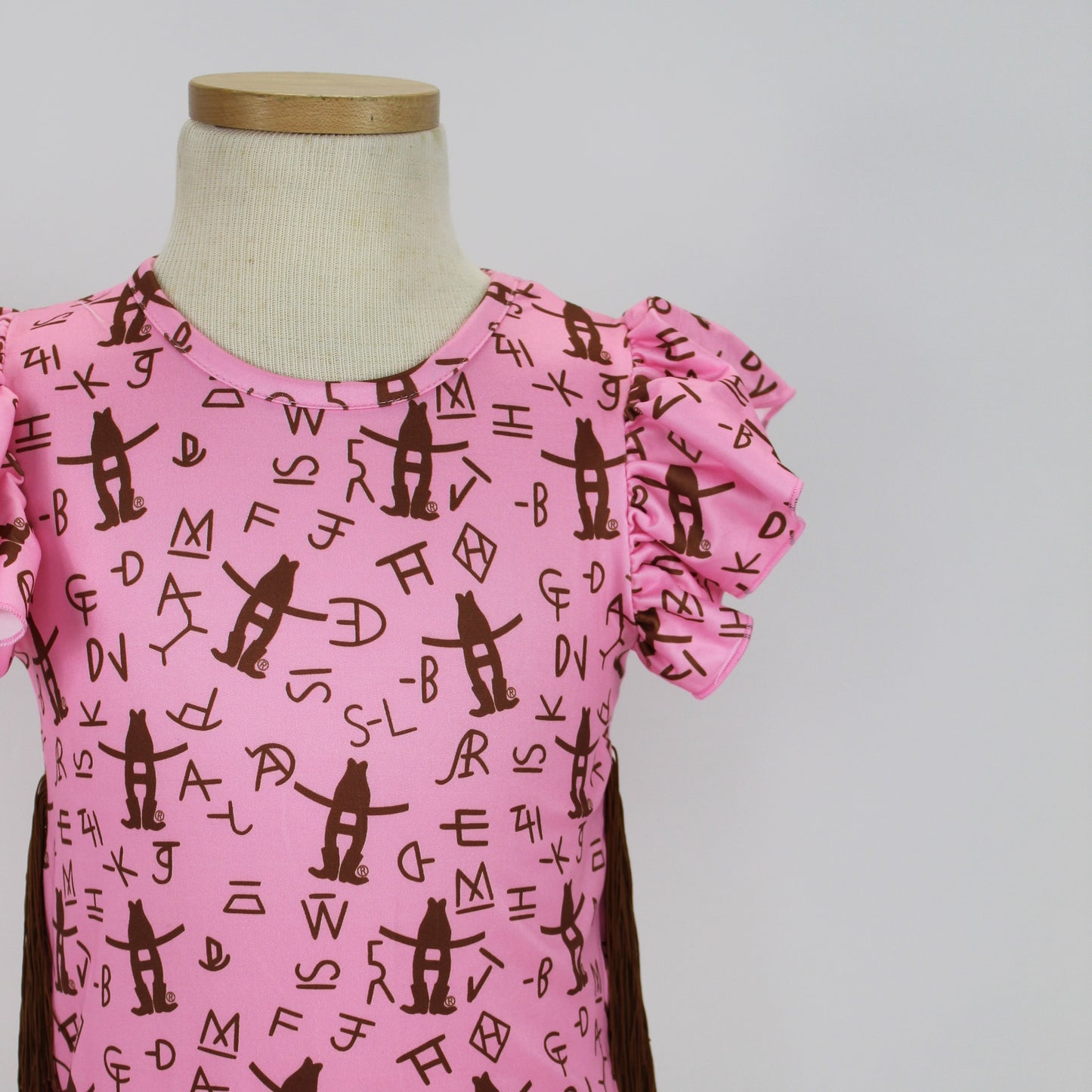 Youth Ruffle Fringe Tee - Pink
