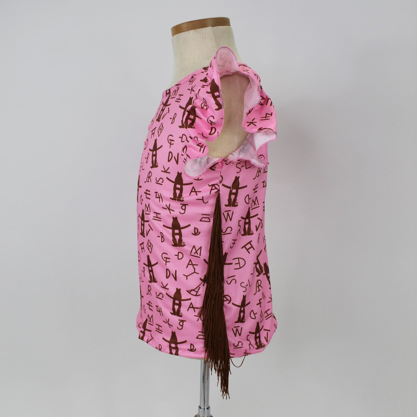 Youth Ruffle Fringe Tee - Pink
