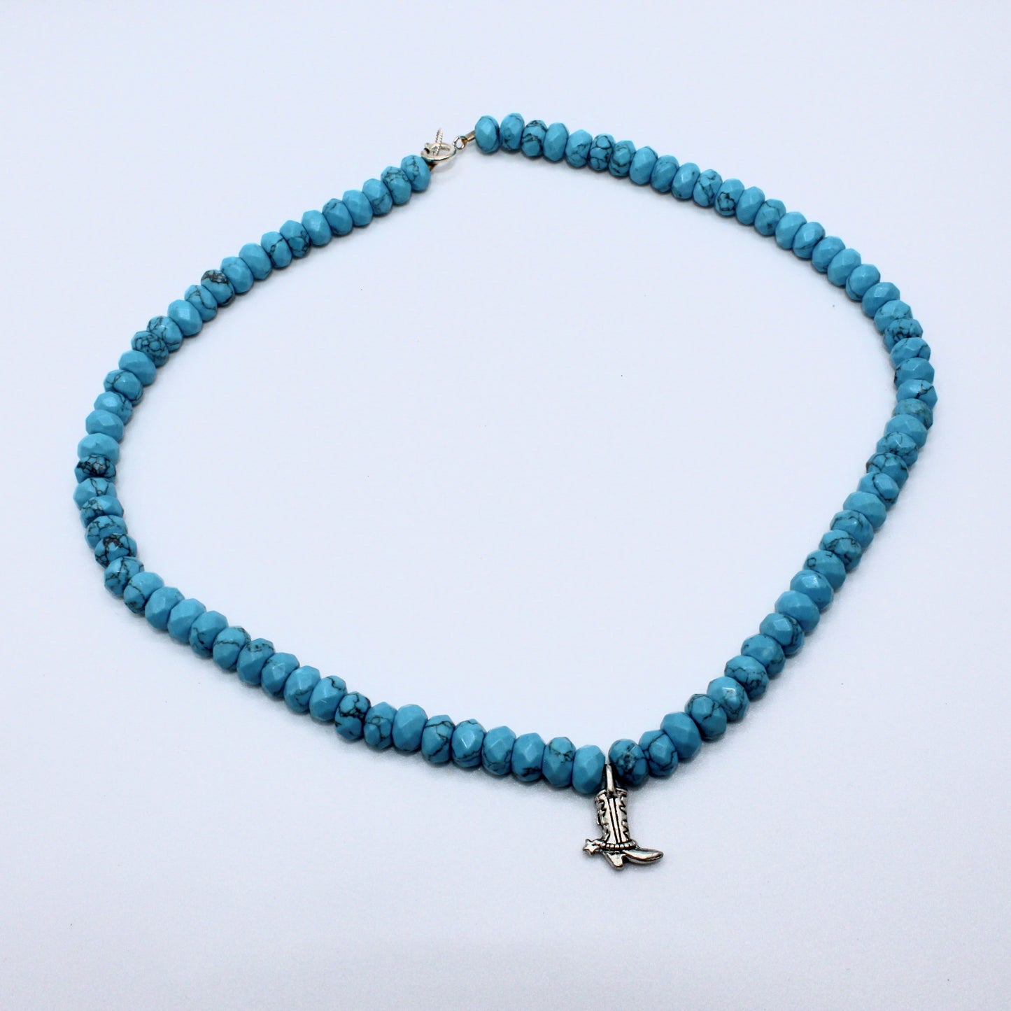 Southern James Necklace with Boot Charm -Turquoise
