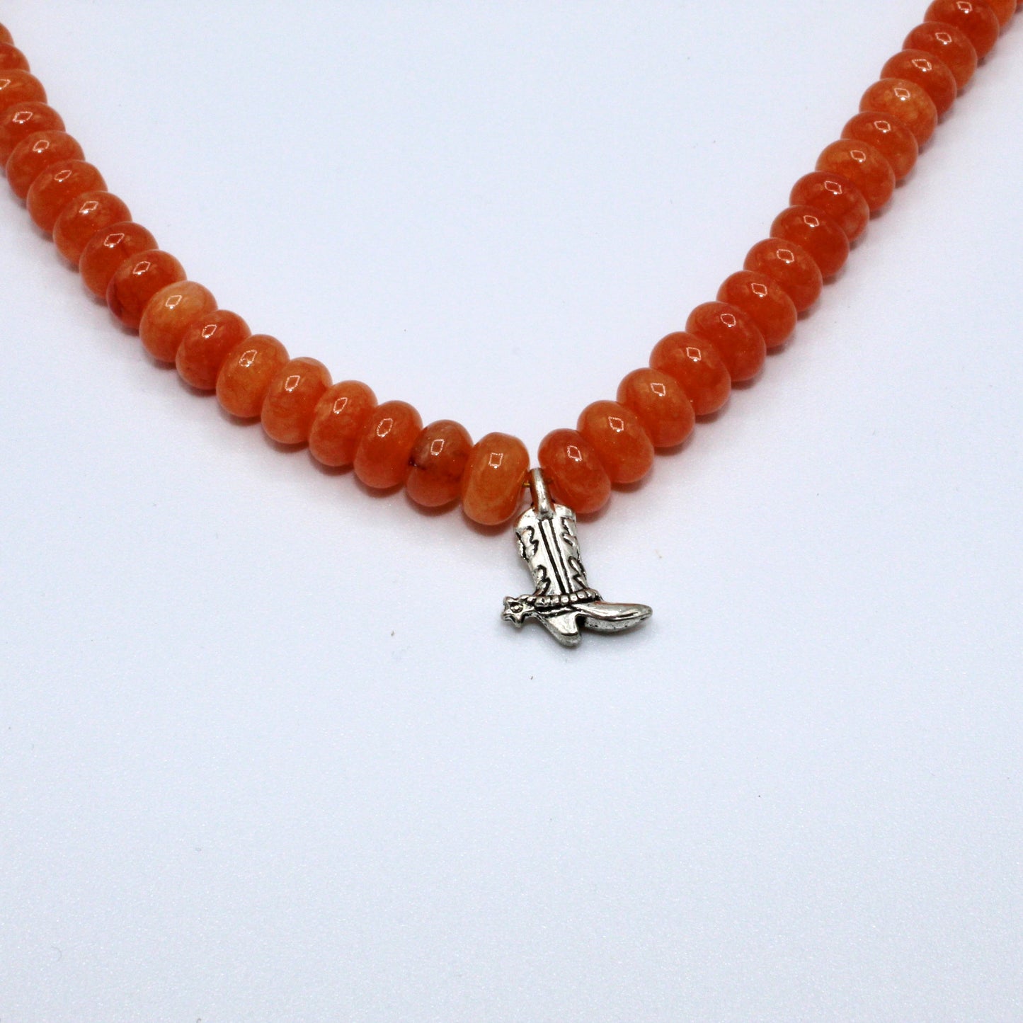 Southern James Necklace with Boot Charm - Orange