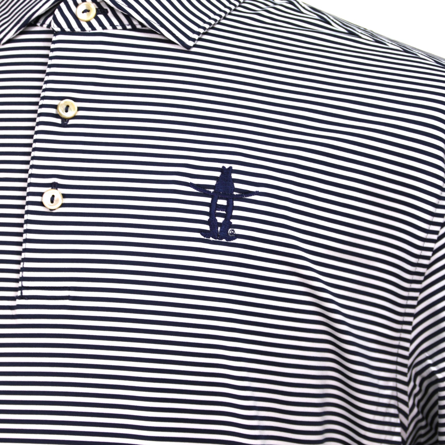 Peter Millar Embroidered Polo - Navy Stripe