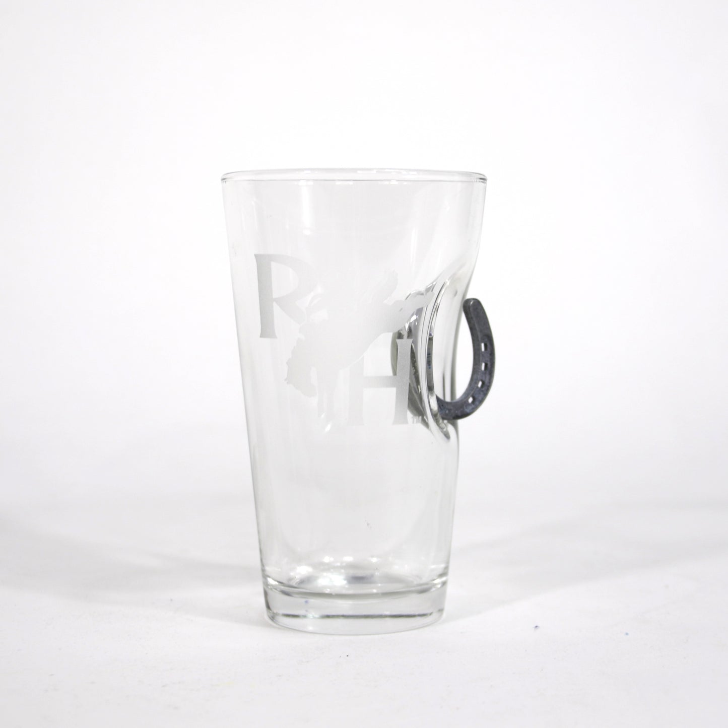 Horseshoe 16oz Pint Glass - RH Bronc
