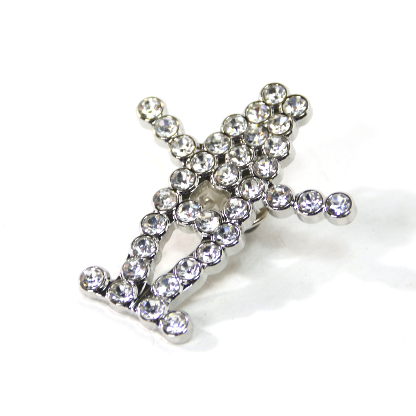 All Rhinestone Howdy Pin - Silver