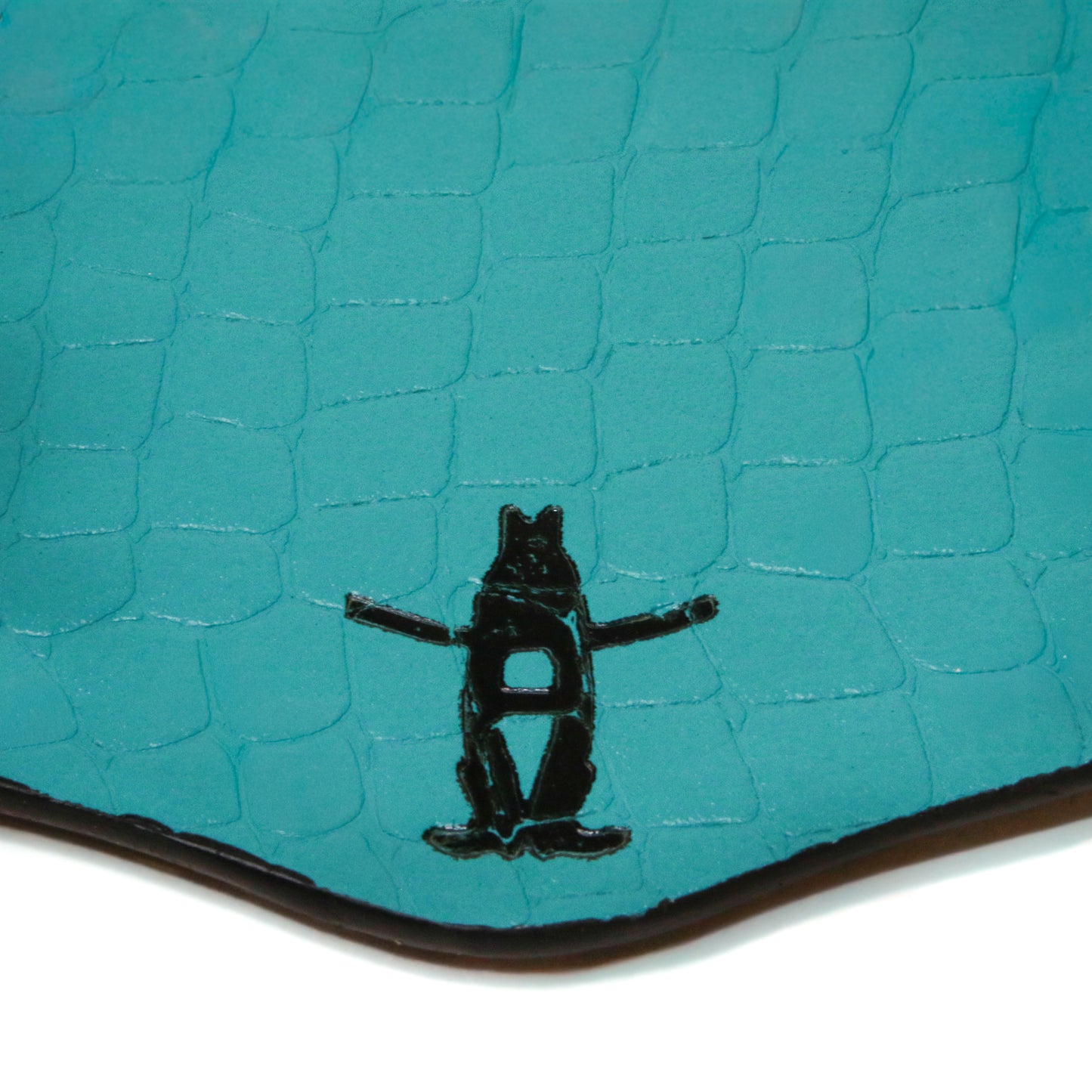 Large Embossed Alligator Badgeholder - Turquoise