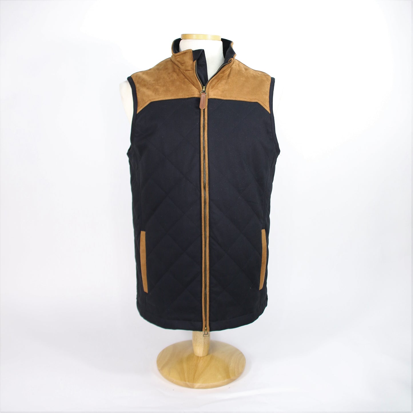 Quilted Suede Performance Vest - Black