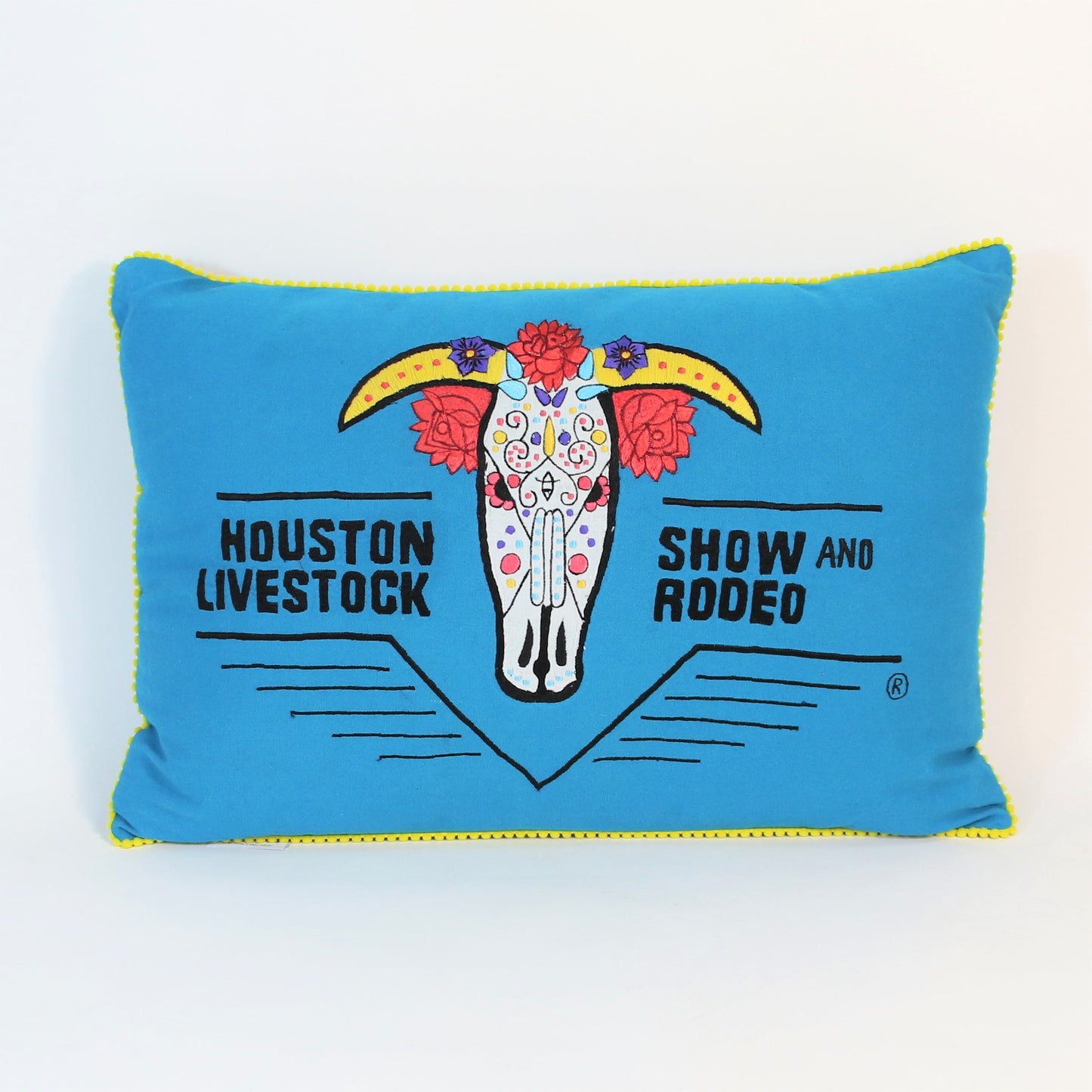 Skull Cushion 18x18in - Blue