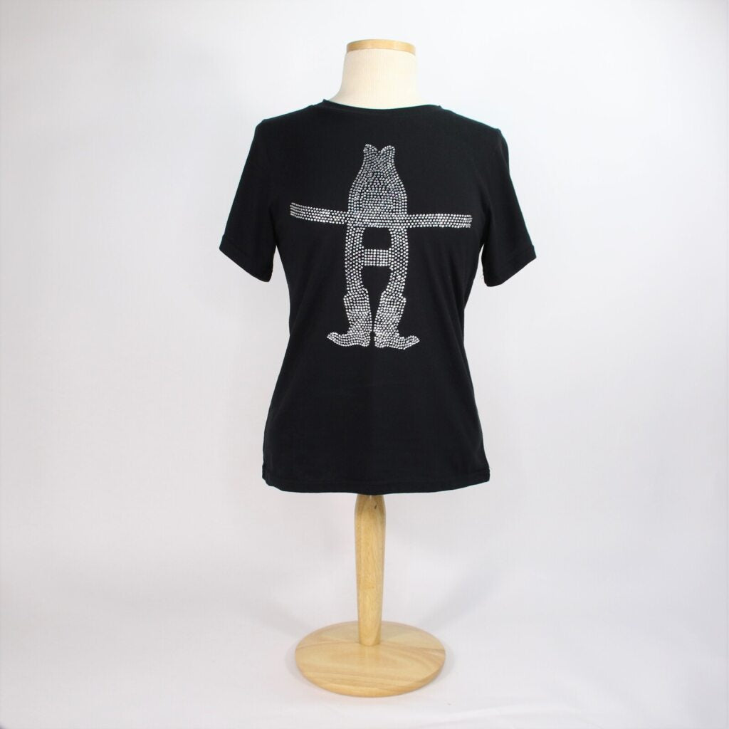Ladies Howdy Rhinestone Tee - Black