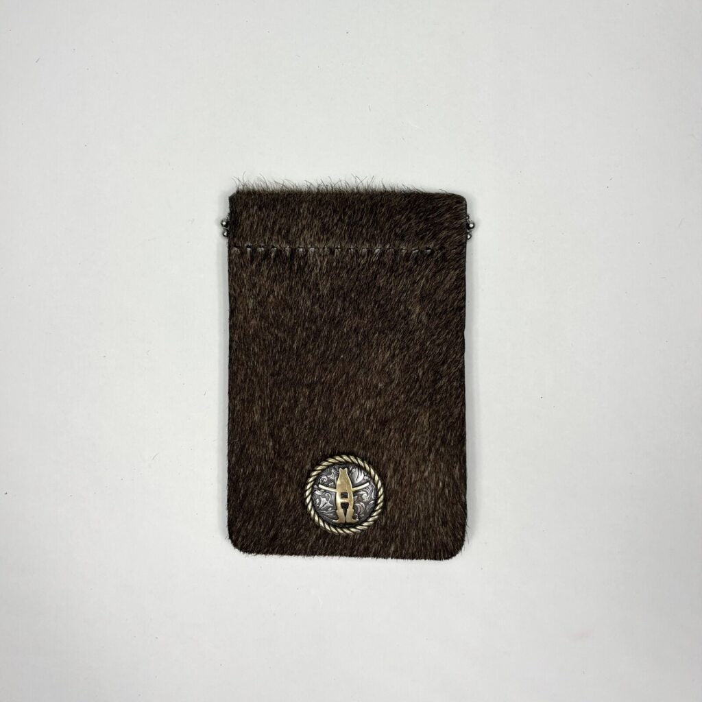 Small Multi Hide Badgeholder - Gold/Silver Concho