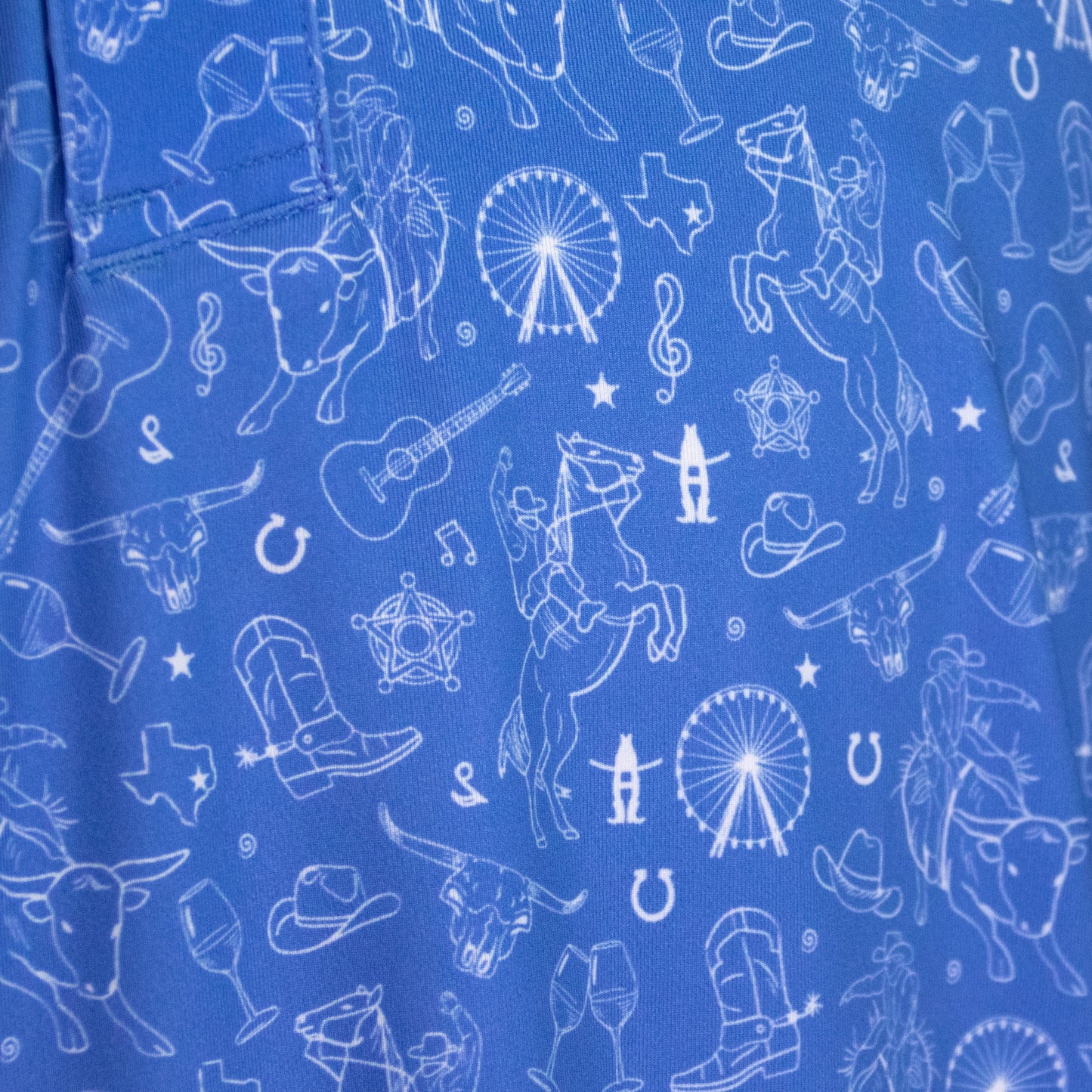 Mens Icon Print Polo - Blue