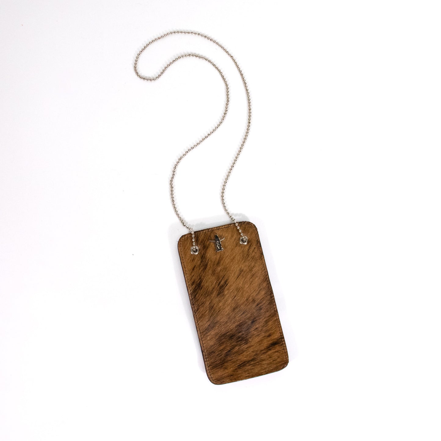 Large Brindle Hide Badgeholder - Brown and Black