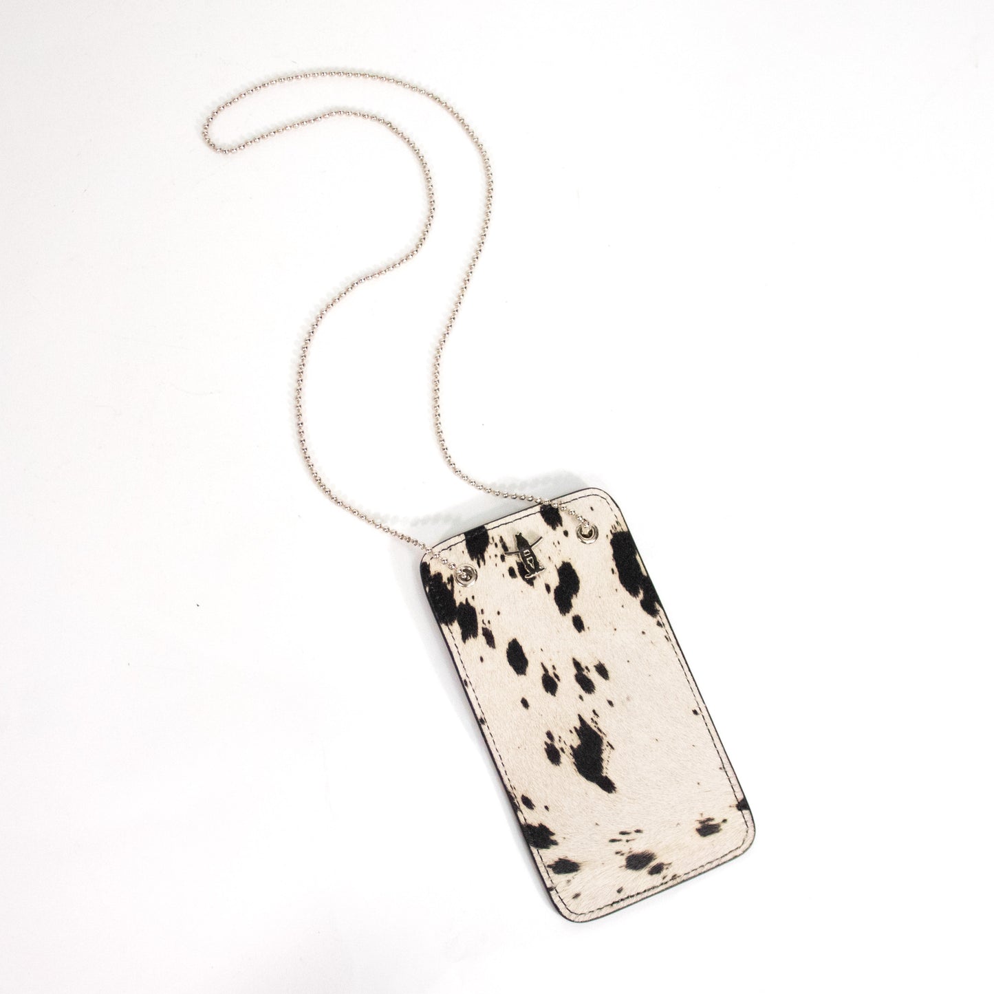 Large Brindle Hide Badgeholder - Spotted Black