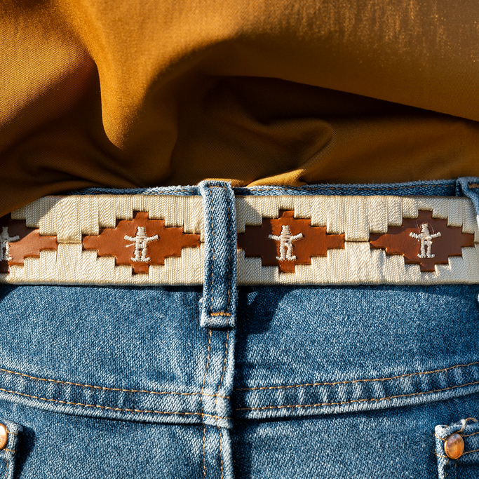 RH Embroidered Leather Belt - Ivory – Houston Livestock Show and