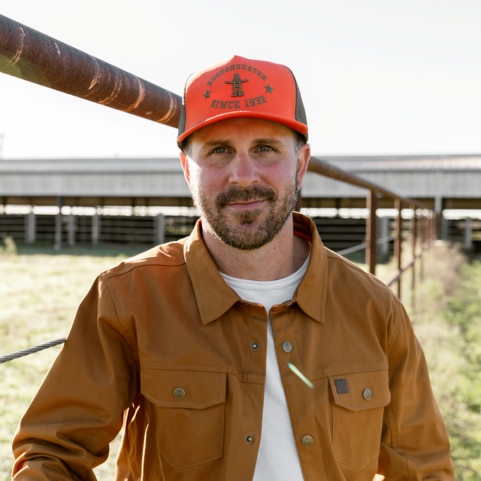 Lets Rodeo Meshback Cap - Blaze/Olive – Houston Livestock Show and Rodeo™