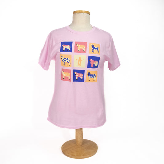Youth Animal Squares - Light Pink