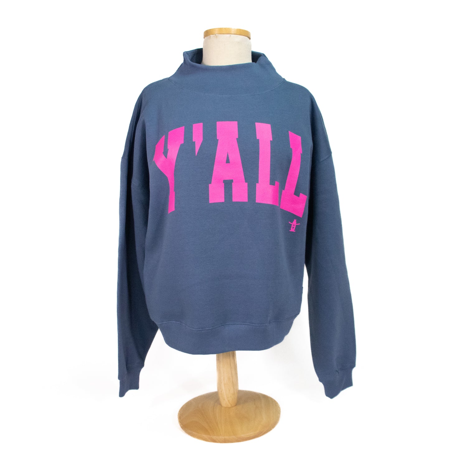 Mockneck Yall Sweatshirt - Blue
