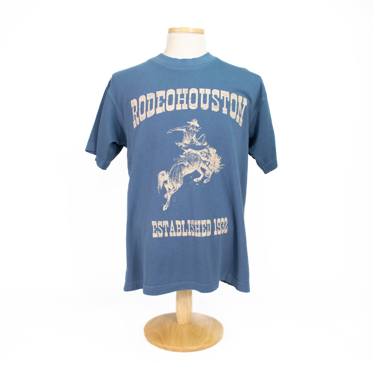 Block Letter Distressed Tee - Blue