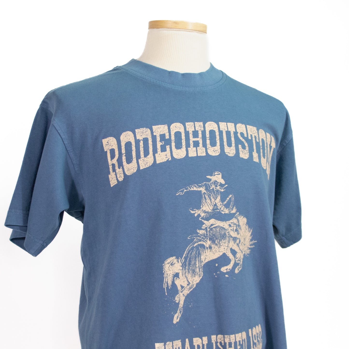 Block Letter Distressed Tee - Blue