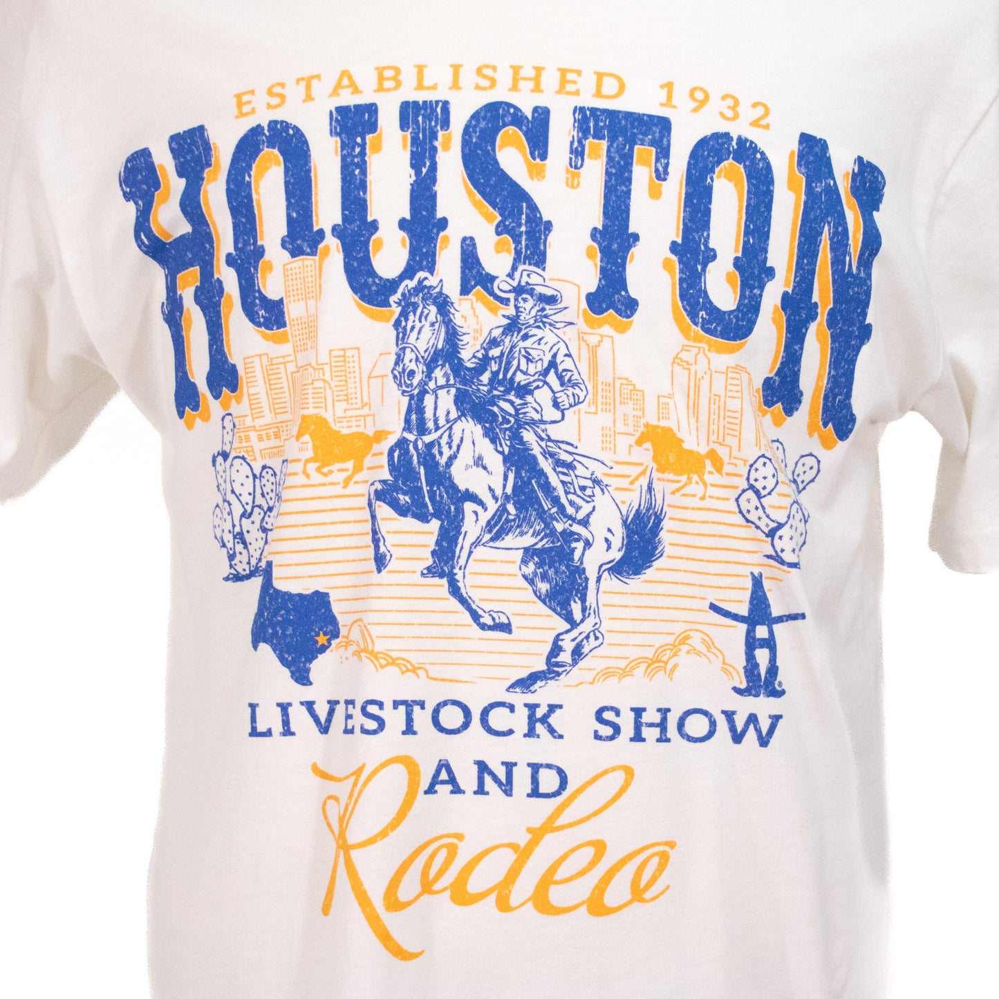 Houston Retro Skyline Tee - Natural