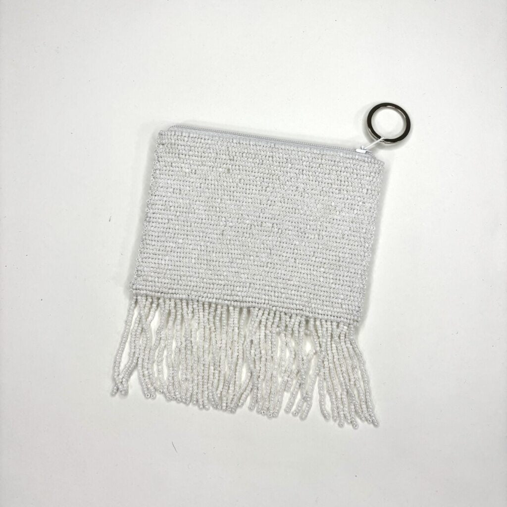 Howdy Fringe Coin Purse - White