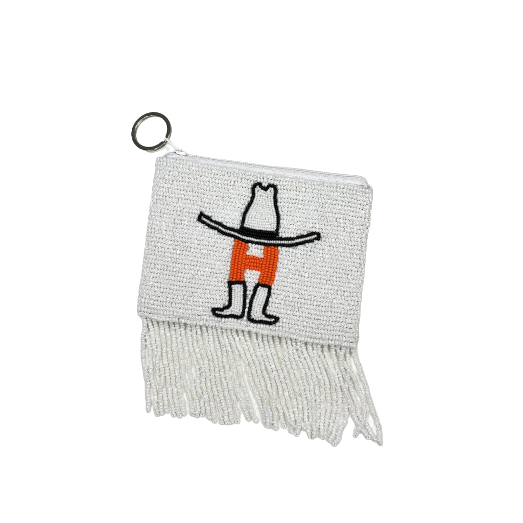 Howdy Fringe Coin Purse - White