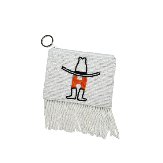 Howdy Fringe Coin Purse - White