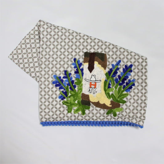 BLUE BONNET BOOT TEA TOWEL 19x27in