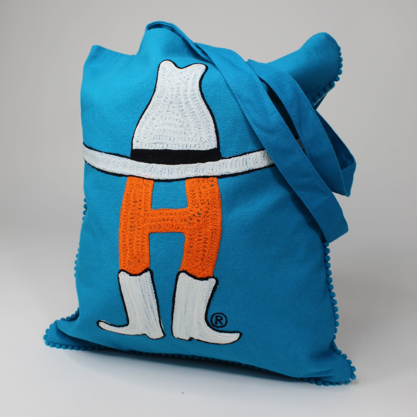 Bow-H Tote Bag - Blue 14x16in