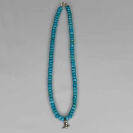 Southern James Necklace with Boot Charm -Turquoise