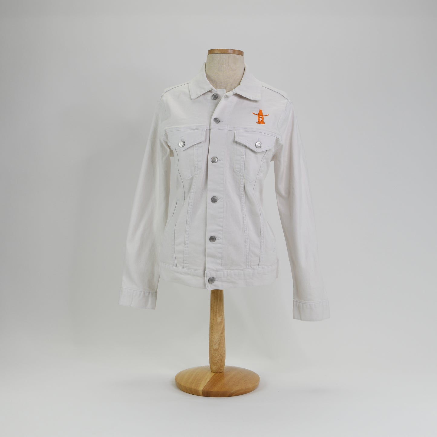 HLSR Orange Bow-H Denim Jacket - White