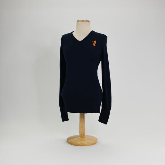 Ladies V-Neck Sweater - Navy