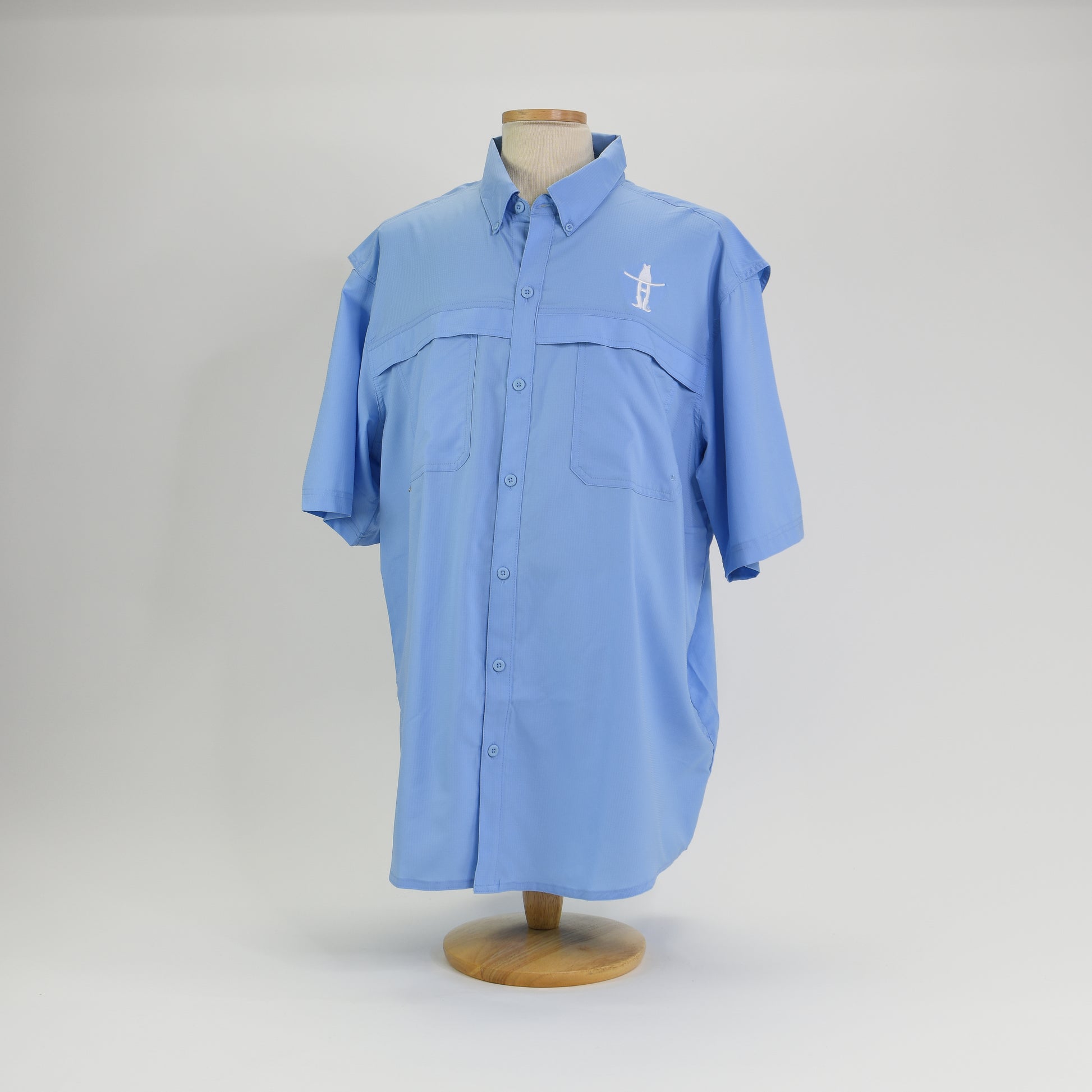 Mens Fishing Shirt w/ Bow-H - Sky Blue – Houston Livestock Show and Rodeo™