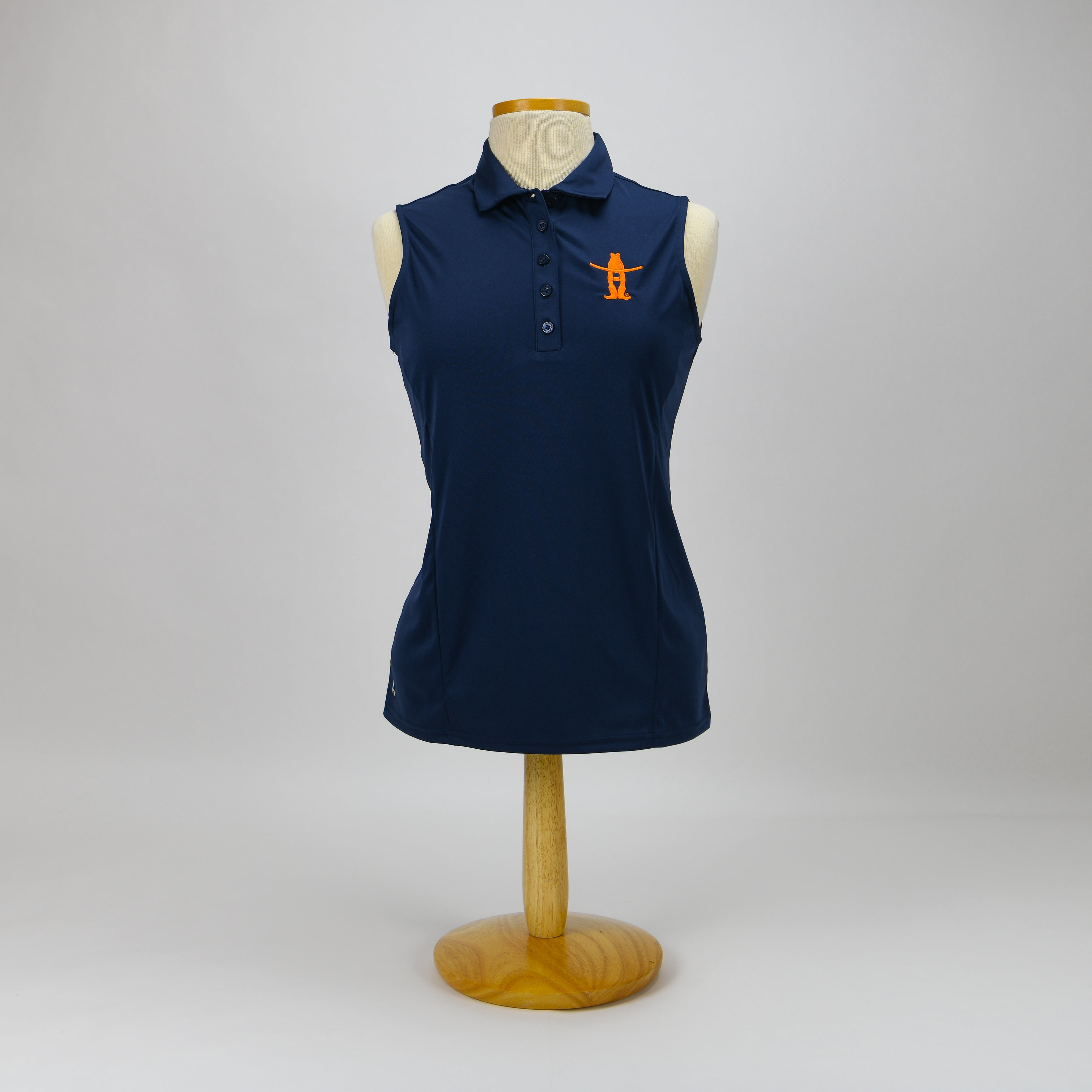 Ladies Sleeveless Polo w/ Bow-H - Navy