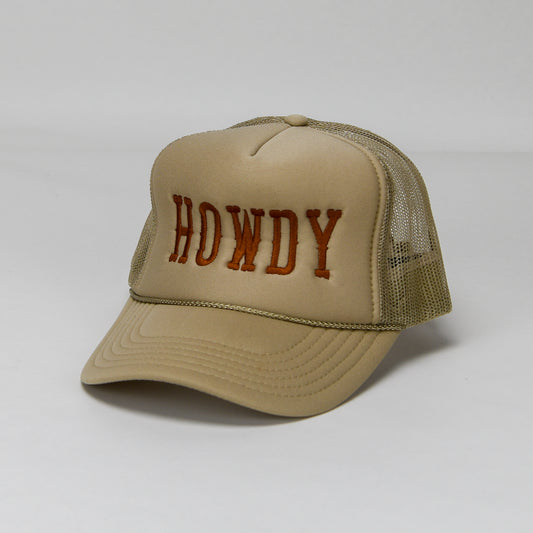 Tan HOWDY Trucker Hat