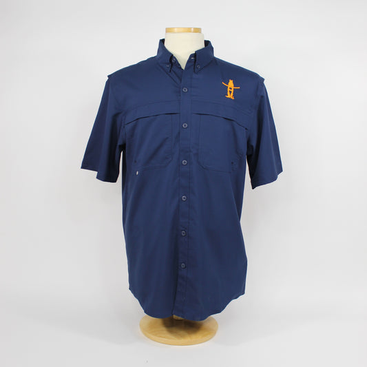 Mens Fishing Shirt w/ Bow-H - Navy