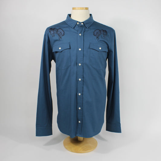 Bronco Gaucho Button Down - Steel Blue