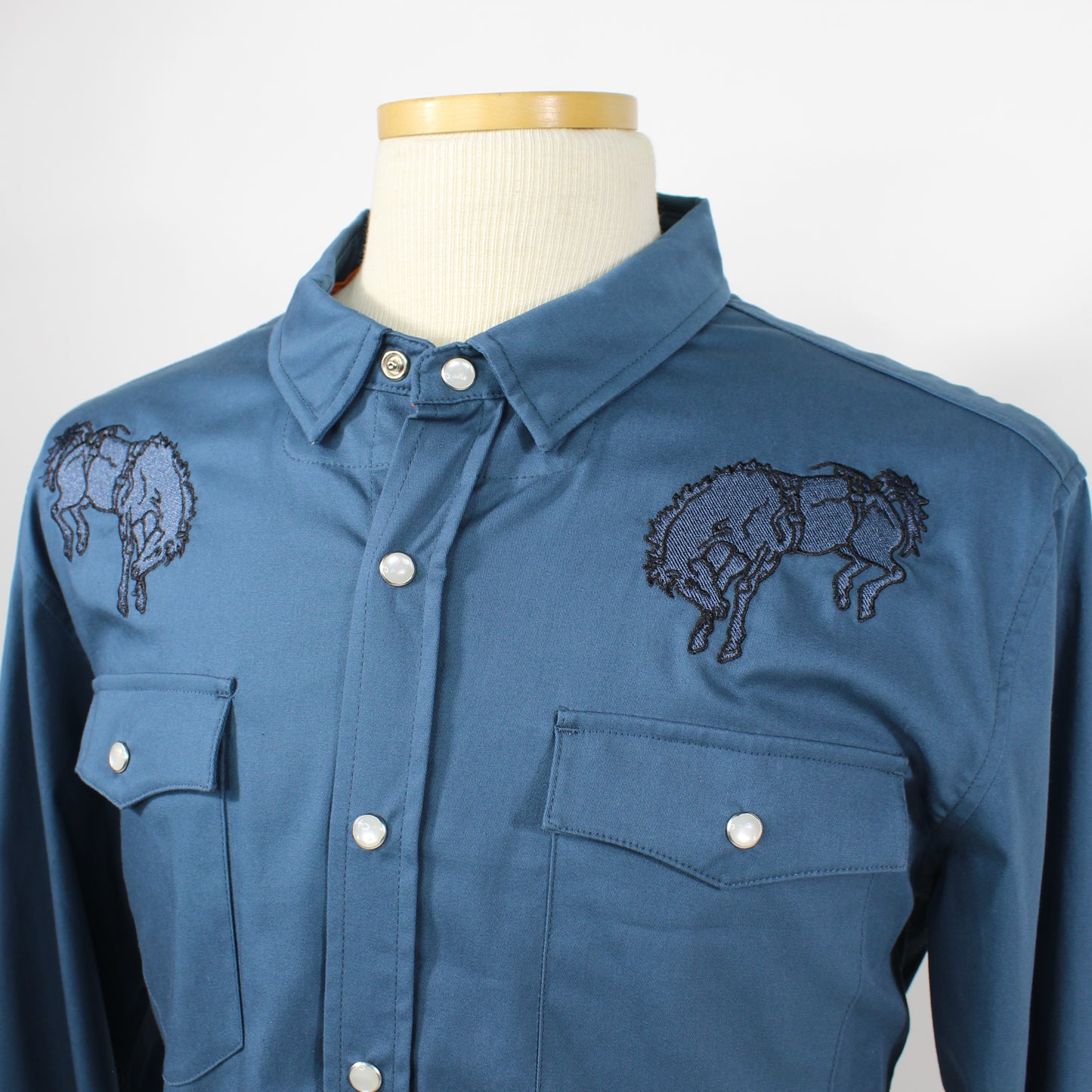 Bronco Gaucho Button Down - Steel Blue