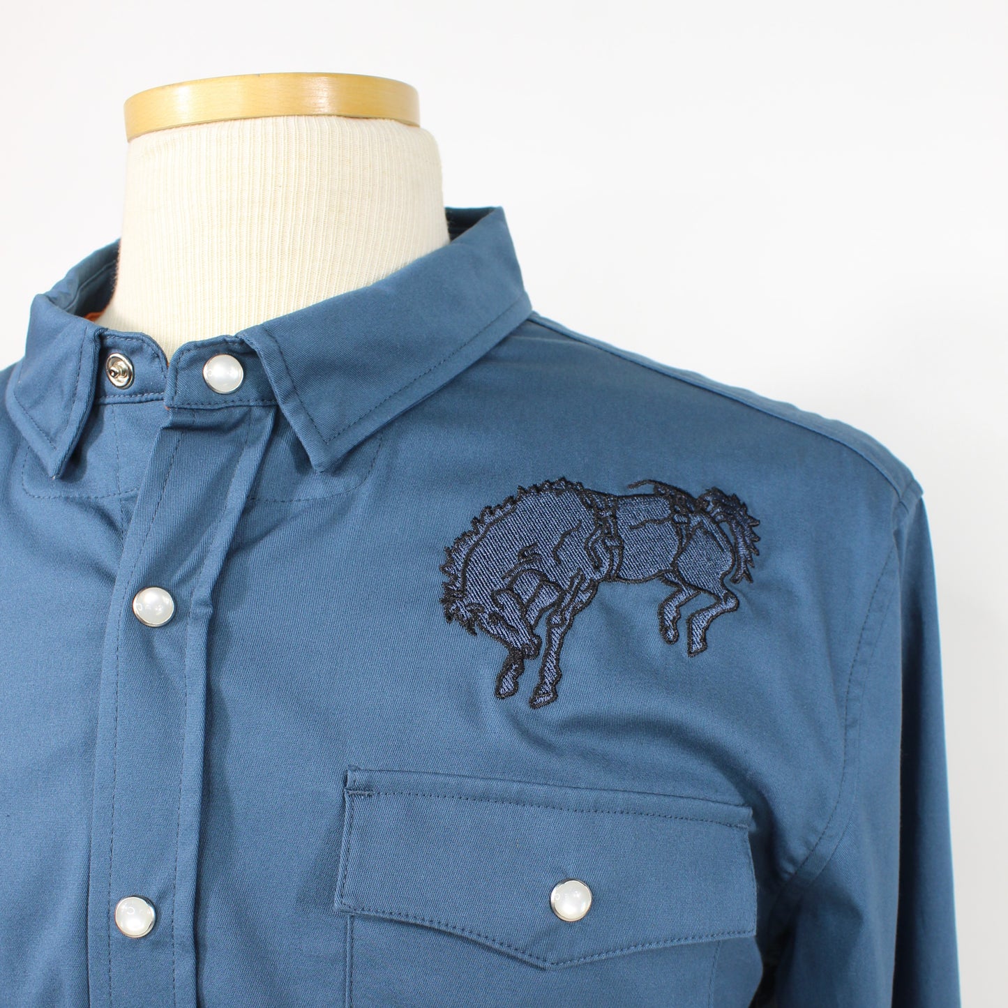 Bronco Gaucho Button Down - Steel Blue