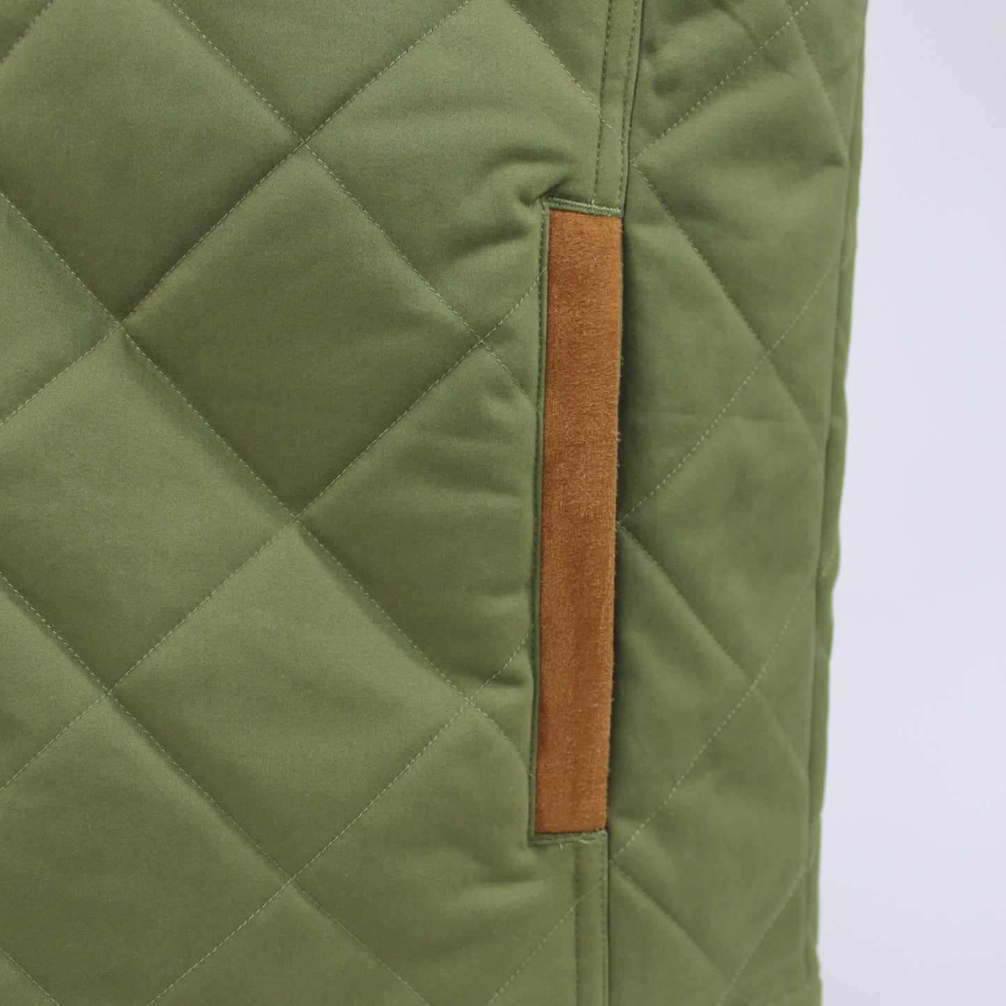 Quilted Suede Performance Vest - Olive