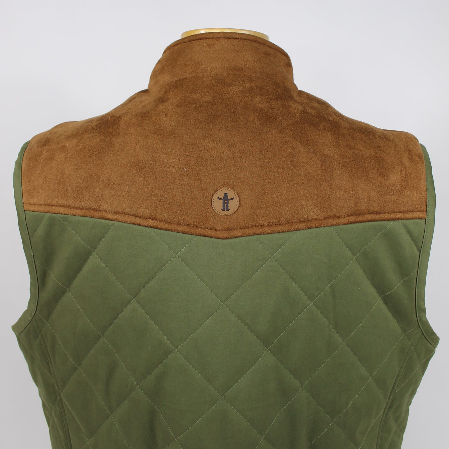 Quilted Suede Performance Vest - Olive