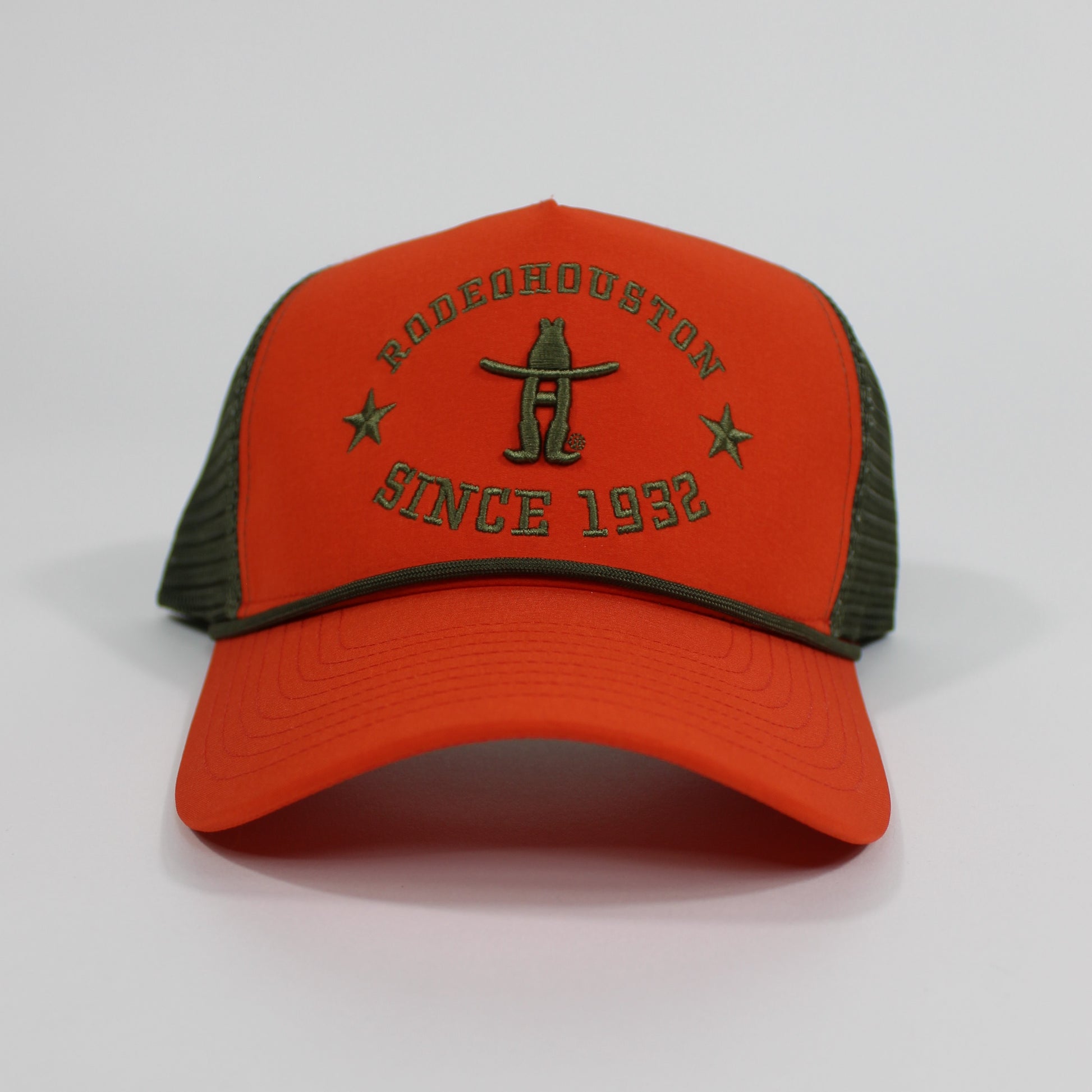 Lets Rodeo Meshback Cap - Blaze/Olive – Houston Livestock Show and Rodeo™