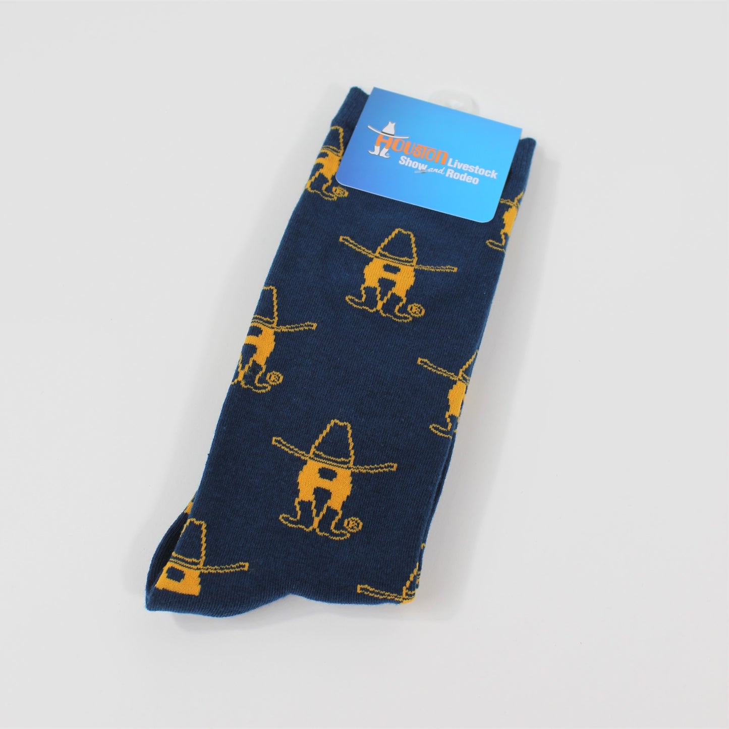 Howdy Print Blue Socks - Navy